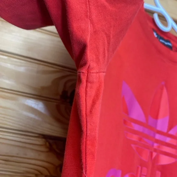 Adidas x marimekko 70s vibe red pink orange and purple T shirt  dress small - Picture 5 of 7